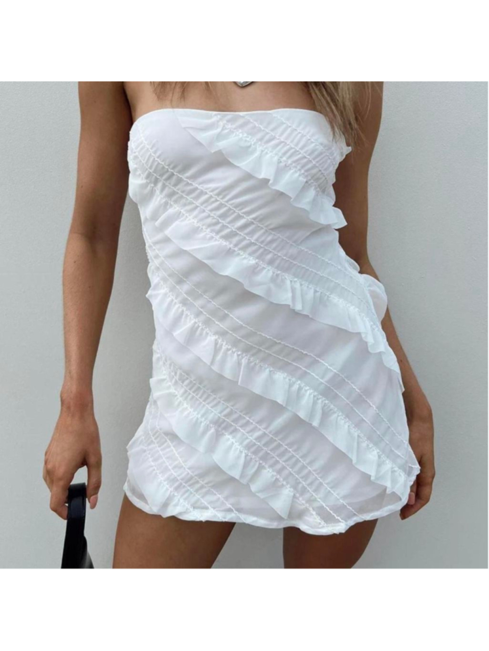 Princess Polly White Lars Strapless Mini Dress Size 6 - Picture 2 of 10